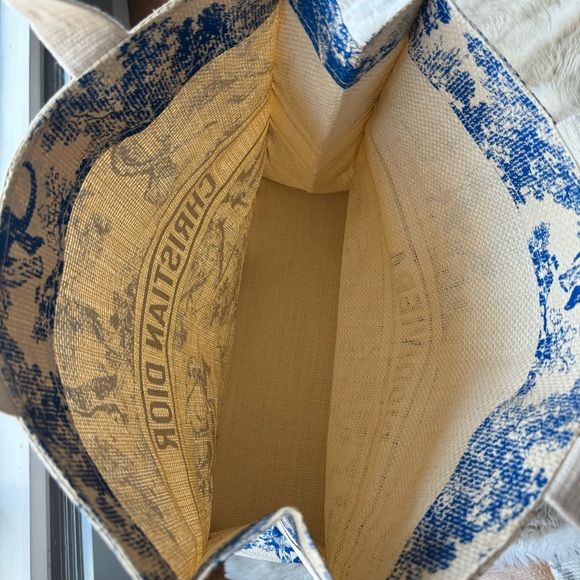 NWOT Christian Dior Dioriviera Straw Tote in Blue - Picture 7 of 8